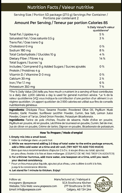Toasted Sesame Garlic Dried Hummus