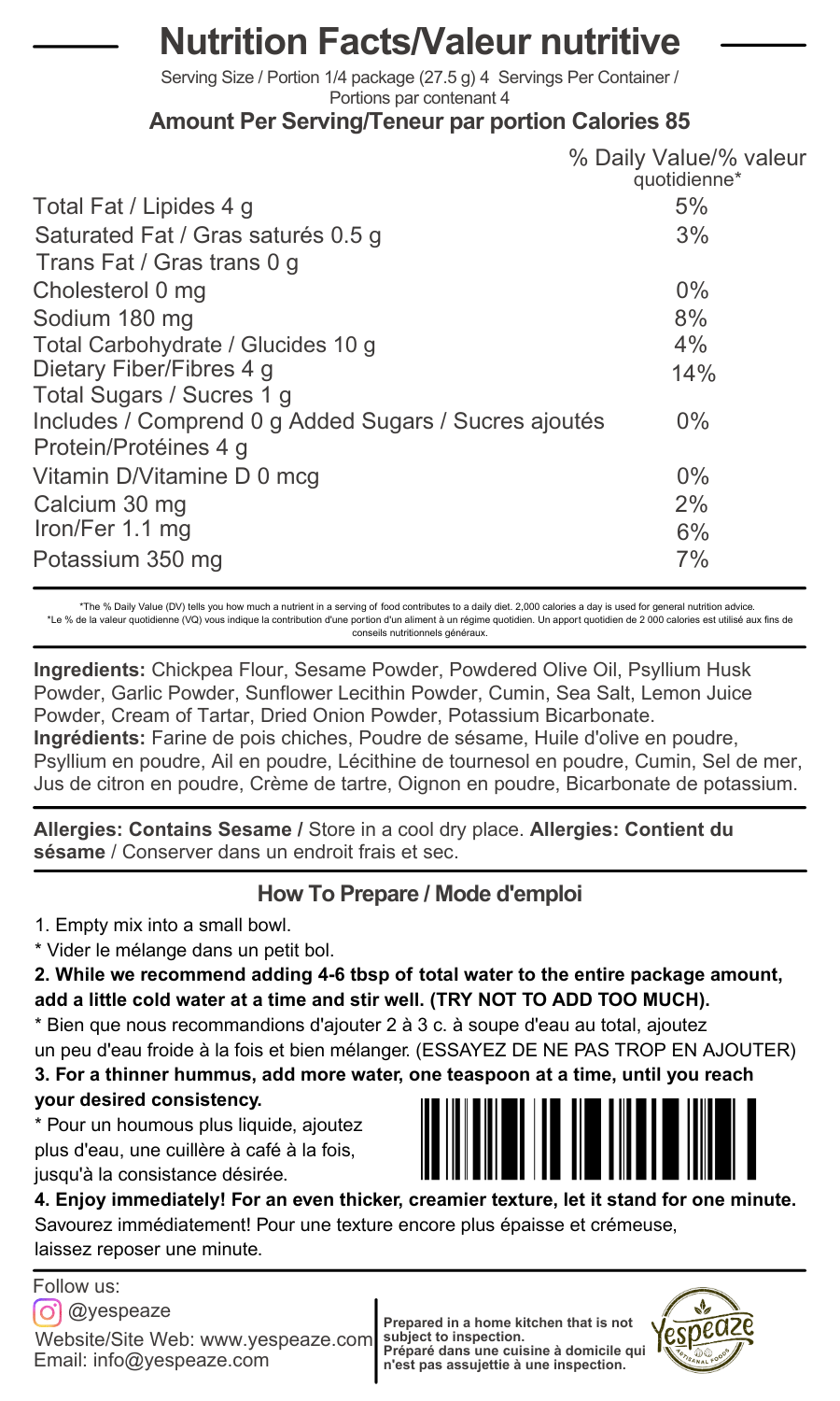 Toasted Sesame Garlic Dried Hummus