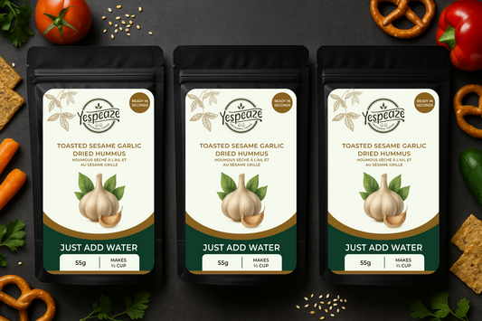 Toasted Sesame Garlic Dried Hummus - 3-Pack Bundle.